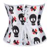 Jutrisujo Corset Dress Bustier Women Skull Print Lace up Lingerie Victorian Plus Size Halloween Costumes White 2XL view 4