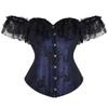 Corset Tops Bustier for Women with Sleeves Off The Shoulder Lace Floral Plus Size Costumes Blue 2XL view 1