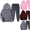 HGps8w Women's Two Piece Outfits Sweatsuit Long Sleeve Sweatshirt and Sweatpants Workout Athletic Tracksuits Loungewear view 2