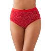 Wacoal Women's Understated Cotton Full Coverage Brief Panty, 875362, Equestrian Red Scattered Dots, Large view 1