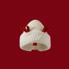 CADOMI Cute Plush Wool Hat for Christmas and New Year Party Headwear, Winter Warm Couple Knitted Hat for Adults Adjustable White view 1