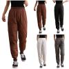 HGps8w Women's Winter Warm Ski Snow Pants Lightweight Padded Quilted Thermal Trousers Elastic Waist Outdoor Sweatpants view 2