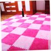 KOMBIUDA 4pc Interlocking Eva Yoga Mat Non- Floor Mats for Boys and Girls Play and Adult Exercise Easy to Clean Rose Red for Home Gym and Fitness Activities view 3