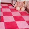 KOMBIUDA 4pc Interlocking Eva Yoga Mat Non- Floor Mats for Boys and Girls Play and Adult Exercise Easy to Clean Rose Red for Home Gym and Fitness Activities view 4