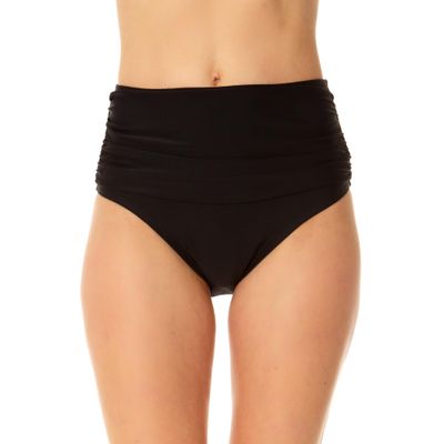 Coppersuit Women's Standard Tummy Control Ruched Swim Bottom, Black