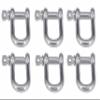 MAMDAFAON 6PCS Stainless Steel Forged D Shape Shackle 1/4" (6mm) for Chains, Wire Rope, Lifting and Landing, Camping, Tow Strap view 1