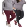 No Nonsense Womens Leggings with Pockets, High Waisted Soft Cotton Leggings, Black/Napa - 2 Pair Pack, 1X view 1