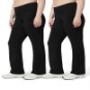 No Nonsense Women's Yoga Pants Flare Leggings-Comfortable and Stylish Activewear, Black/Black - 2 Pair Pack, Medium view 1