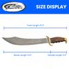 SANZ Damascus 19" Steel Sea Marauder Pirate Sword Full Tang Hunting Machete Sword with Wood Handle, Brass Guard & Pommel & Leather Scabbard for Outdoor, Cosplay, and Collection view 3