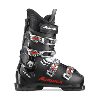 Nordica The Cruise Men's Comfort Fit All Mountain Alpine Ski Boots (Black/White/Red, 25.5)
