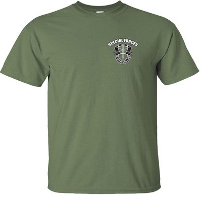 Fair Game US Special Forces Chest T-Shirt Army-Military Green-M, Medium