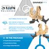 Stan OnneX Clicker Thumb Bow Release Aid for Archery & Hunting - Adjustable, DLC-Coated Resistant Internals, Smooth Action, Click-Feedback System, Modular 3 or 4 Finger Fit, Heavy Metal, X-Large view 2