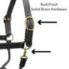 Derby Originals Premium Leather Horse Halter  Triple-Stitched Double-Layer Design with Throat Snap  Adjustable Crown & Noseband, Solid Brass Hardware  1-Year Warranty view 4