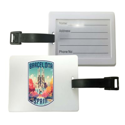 Barcelona Spain Design C Souvenir Luggage Tag 2-Pack