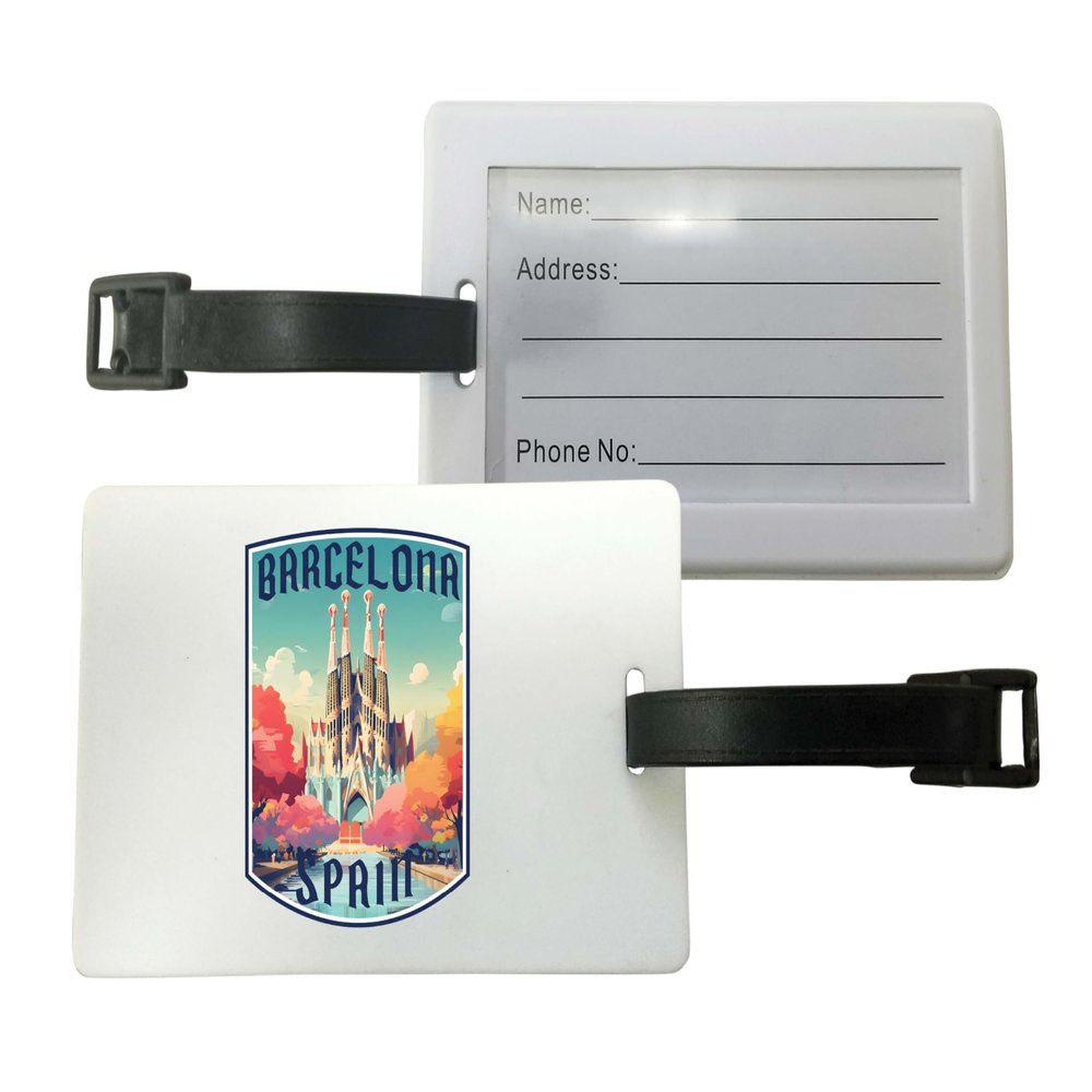 Barcelona Spain Design C Souvenir Luggage Tag 2-Pack