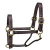 Derby Originals Bristol Triple Stitched Premium Leather Horse Halter with Throat Snap for Easy Taking Off for Stables (Cob/Arab, Dark Brown) view 1