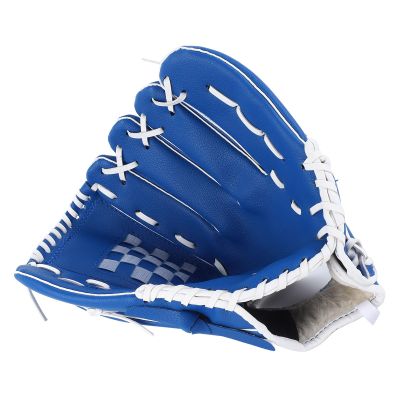 Sport Baseball Glove, Durable Double Reinforced Blue Protective Softball Glove 12.5 Inches for Outdoor Training