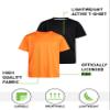 RBX Boys Tshirts - 2 Pack Dry Fit Crewneck Short Sleeve Boys Athletic Shirts Kids Activewear Sports (Sizes: 4-16), Size 14-16, Black/Orange view 2