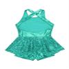 Hedmy Kids Girls Sleeveless Sequins Dance Dress Halter Shiny Latin Jazz Dance Costume Ballet Leotard Unitard Lake Green 10 Years view 4