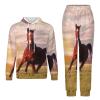 Horse Running on Grass Tracksuit Long Sleeve Hoodies Sweatshirt Suit Sweater Set Jogging Suits for Women Men 6XL view 3