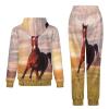 Horse Running on Grass Tracksuit Long Sleeve Hoodies Sweatshirt Suit Sweater Set Jogging Suits for Women Men 6XL view 4