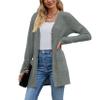 Askyes Green Cardigan Sweater for Women Trendy Fall Cute Long Sleeve Dressy Work Cardigan with Pockets,L view 2
