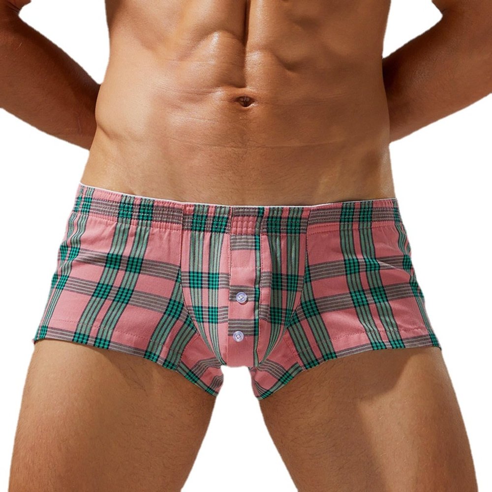 BreakEgg Mens Shorts with Classic Fit Comfortable Mens Woven Boxers Underwear for Lounging and Sleeping Everyday Wear (XX-Large,Pink)