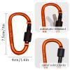 6 Pack Orange Small Locking Carabiner, 3 Inch Aluminum D-Shape Snap Hook with Screw Gate for Hiking, Camping, Fishing&Backpack(Not for Climbing) view 4