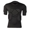 Body Safe Guard Padded Compression Shirts, Long Sleeve Shoulder Rib Chest Protector Suit for Football Black view 1