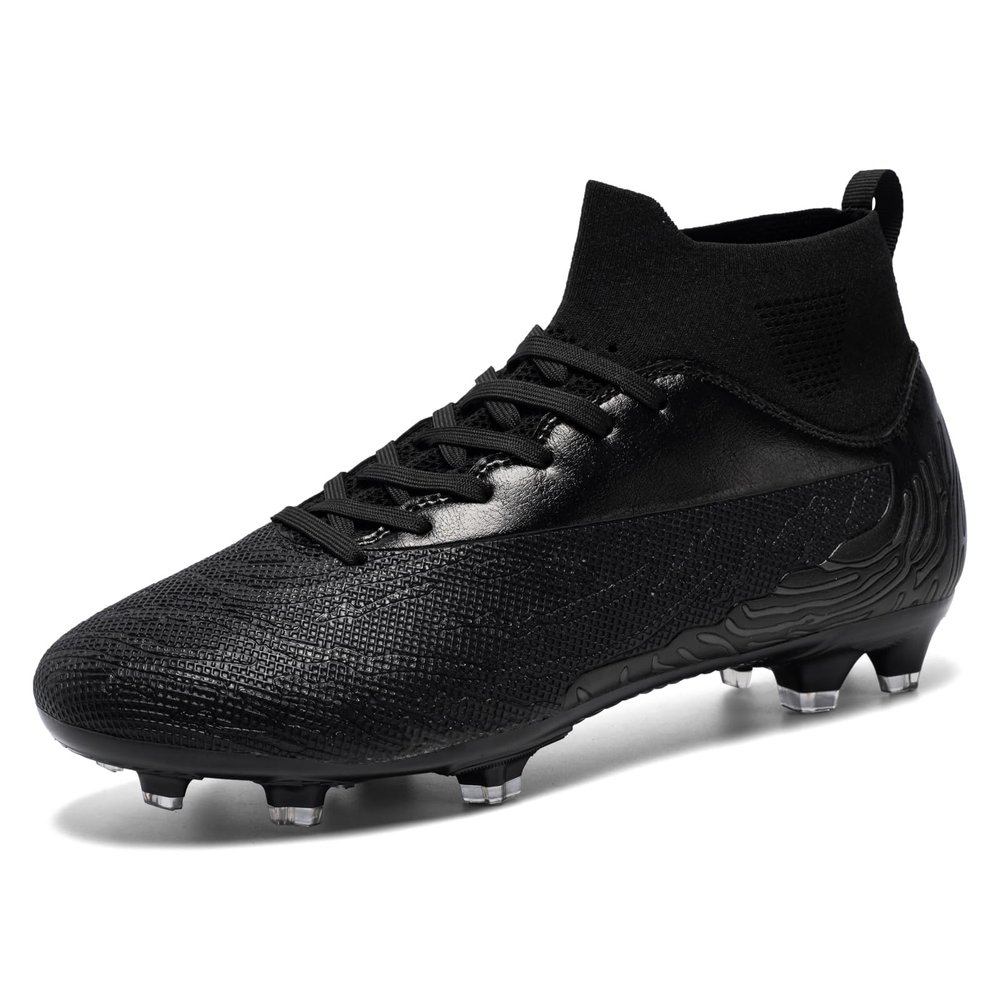 GODLARK Soccer Cleats Mens Womens Turf Soccer Shoes Indoor for Kids Youth Football Cleats Big Boys Small Spikes FG TF Football Boots Training Sneaker (8808 HEI FG_41)
