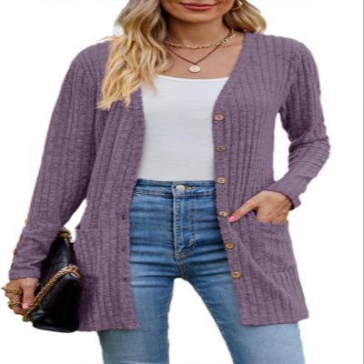 Askyes Womens Cardigan Sweater Cute Work Warm Elegant Cardigans Open Front Long Sleeve Cardigan for Women,Purple,XL
