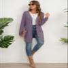 Askyes Womens Cardigan Sweater Cute Work Warm Elegant Cardigans Open Front Long Sleeve Cardigan for Women,Purple,XL view 3