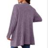 Askyes Womens Cardigan Sweater Cute Work Warm Elegant Cardigans Open Front Long Sleeve Cardigan for Women,Purple,XL view 4