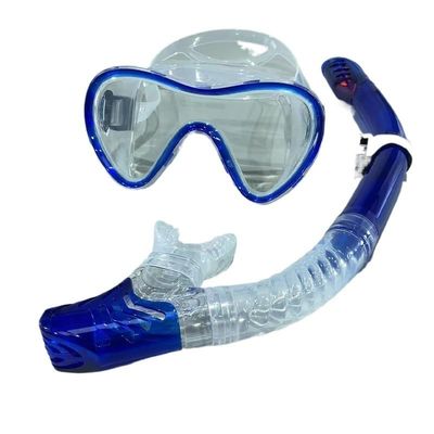 FORINC Snorkeling Gear Profesional De ScubaSnorkeling para Adultos, Falda De Silicona, Gafas Antivaho, Gafas De Natacin, Mscaras De Buceo Snorkel mask (Color : Blue Through, Size : China)