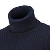 SWJGLITTR Men's Turtleneck Knitted Pullover Casual Skinny Twist Patterned Sweaters Cable Long Sleeve High Collar Sweaters (Large,Dark Blue) view 3