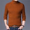 SWJGLITTR Men's Turtleneck Knitted Pullover Casual Skinny Twist Patterned Sweaters Cable Long Sleeve High Collar Sweaters (Large,Brown) view 2