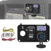 briidea 3 in 1 Multifunctional Integrated Panel with DC 17V-55V Dual QC3.0 USB Fast Charger Socket, LED Wide Range Voltmeter & Forward Reverse Switch, Compatible with EZGO TXT, PDS & Medalist view 1