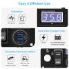 briidea 3 in 1 Multifunctional Integrated Panel with DC 17V-55V Dual QC3.0 USB Fast Charger Socket, LED Wide Range Voltmeter & Forward Reverse Switch, Compatible with EZGO TXT, PDS & Medalist view 3