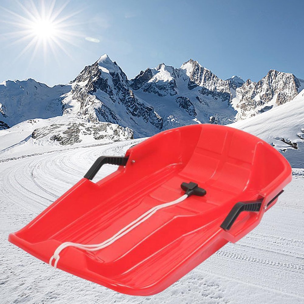 Winter Snow Sledges, Thick Wear-Resistant Sledges, Children's Sledges, Sledges with Brakes and Pull Ropes