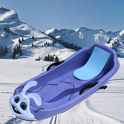 Sleds for Kids, Plastic Snow Sled, Kids Sleds for Snow with 2 Handles and Pull Ropes, Thickened Sled