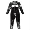 YiZYiF Womens Latex Jumpsuit Sleeveless Hollowing Out One Piece Outfits Bodycon Party Club Rompers Open Black B XX-Large view 3