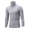 SWJGLITTR Men's Turtleneck Knitted Pullover Casual Skinny Twist Patterned Sweaters Cable Long Sleeve High Collar Sweaters (Medium,Light Gray) view 1