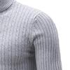 SWJGLITTR Men's Turtleneck Knitted Pullover Casual Skinny Twist Patterned Sweaters Cable Long Sleeve High Collar Sweaters (Medium,Light Gray) view 3