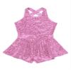 Hedmy Kids Girls Sleeveless Sequins Dance Dress Halter Shiny Latin Jazz Dance Costume Ballet Leotard Unitard Pink 12 Years view 3