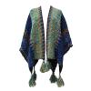Women Boho Poncho Pashmina Shawl Wrap Cape Sweater Knitting Cardigan with Tassel Open Front Cape for (BU1, One Size) view 1