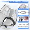 Sfee Crampons for Shoes and Boots - Non Slip Gripper Spikes with Stainless Steel Chains, Traction Cleats for Snow and Ice, Hiking, Climbing, Ice Fishing (M) view 2