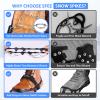 Sfee Crampons for Shoes and Boots - Non Slip Gripper Spikes with Stainless Steel Chains, Traction Cleats for Snow and Ice, Hiking, Climbing, Ice Fishing (M) view 4