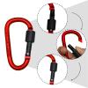 6 Pack Red Small Locking Carabiner, 3 Inch Aluminum D-Shape Snap Hook with Screw Gate for Hiking, Camping, Fishing&Backpack(Not for Climbing) view 2