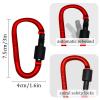 6 Pack Red Small Locking Carabiner, 3 Inch Aluminum D-Shape Snap Hook with Screw Gate for Hiking, Camping, Fishing&Backpack(Not for Climbing) view 4