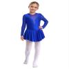 Shinsto Kids Girls Figure Ice Skating Dress Long Sleeve Winter Sport Gymnastic Leotard Skirted Royal Blue 8 Years view 2